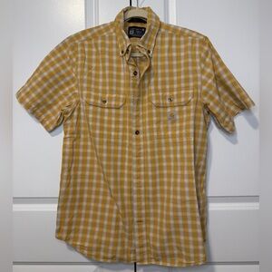 Carhartt Plaid Short Sleeve Button Up Shirt Men’s Medium Loose Fit Workwear